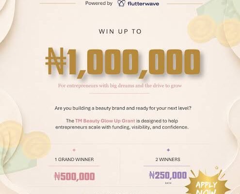 Applications Open for the 2026 Toke Makinwa x Flutterwave Glow Up Grant
