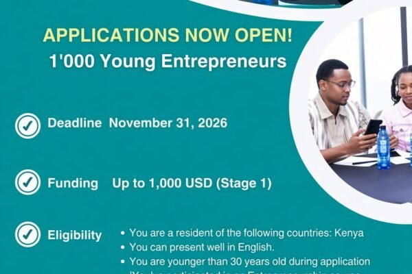 Call for Applications: 1,000 Young Entrepreneurs Aiducation Start-Up Fund 2026 – Kenya ($1000 Seed Funding)